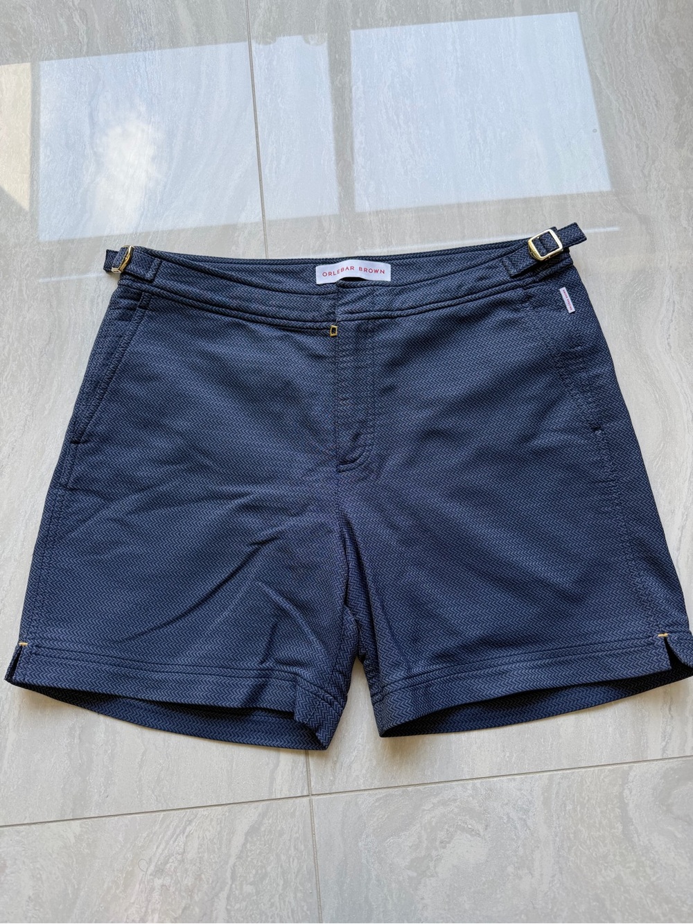 Orlebar Brown Navy Tailored Side-Tab Women’s Shorts